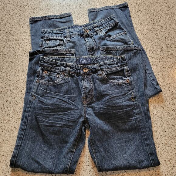 x2 LUCKY BRAND Boys Billy Straight Cotton Denim Jeans Light+Dark Wash✨️Youth 10 - Picture 14 of 15